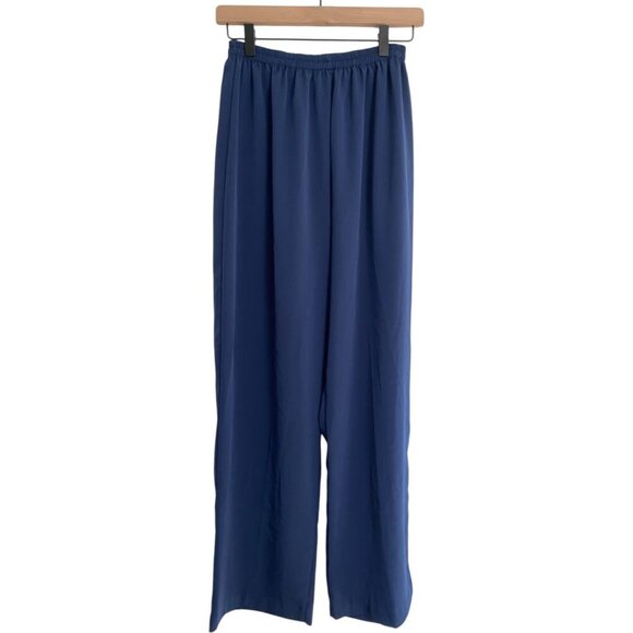 Vintage Natori II Saks Fifth Avenue Blue Satin Pajama Pants Medium - Picture 1 of 4